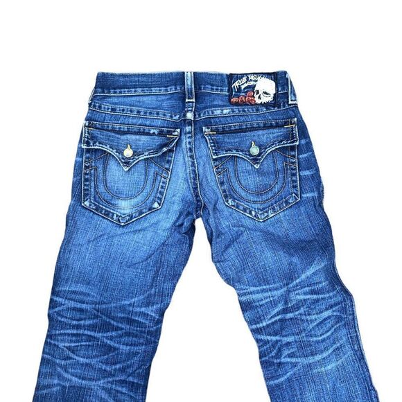 Vintage True Religion Jeans Size 33 'Skull Tab' RICKY Blue - Picture 3 of 10